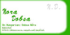 nora dobsa business card